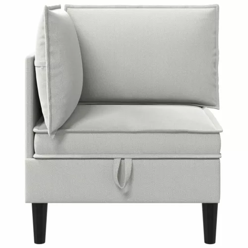  Sarok Sofa tárolóval Világosszürke Bársony