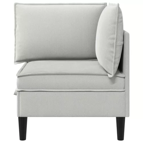 Sarok Sofa tárolóval Világosszürke Bársony