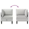 Sarok Sofa tárolóval Világosszürke Bársony