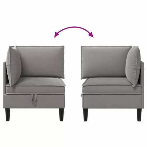  Sarok Sofa tárolóval Sötétszürke Bársony