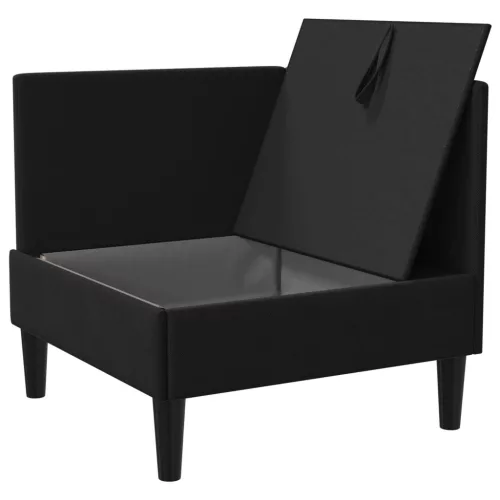  Sarok Sofa tárolóval Fekete Bársony
