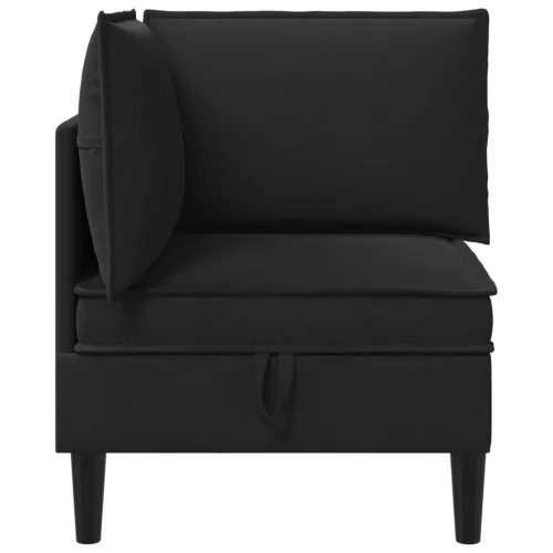  Sarok Sofa tárolóval Fekete Bársony