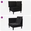  Sarok Sofa tárolóval Fekete Bársony