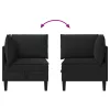  Sarok Sofa tárolóval Fekete Bársony