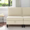  Középső Sofa tárolóval Krémszínű Bársony