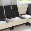  Középső Sofa tárolóval Krémszínű Bársony