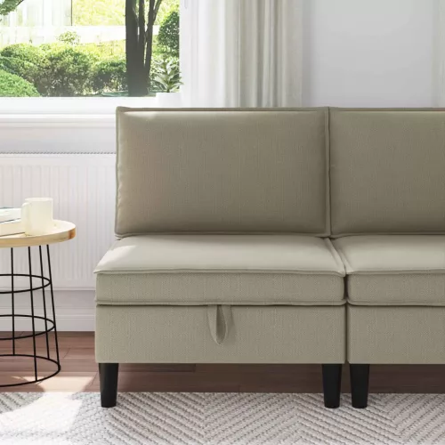  Középső Sofa tárolóval Homokszín Bársony
