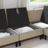  Középső Sofa tárolóval Homokszín Bársony