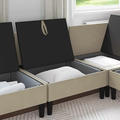  Középső Sofa tárolóval Homokszín Bársony