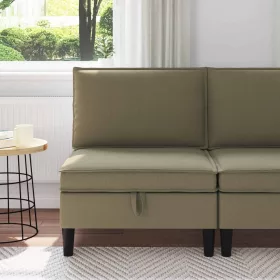  Középső Sofa tárolóval Khaki Bársony