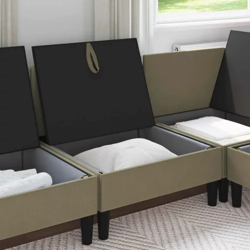  Középső Sofa tárolóval Khaki Bársony