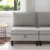  Középső Sofa tárolóval Világosszürke Bársony