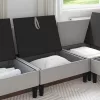  Középső Sofa tárolóval Világosszürke Bársony