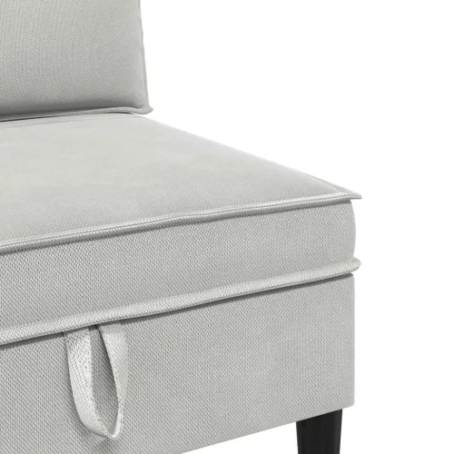  Középső Sofa tárolóval Világosszürke Bársony