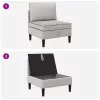 Középső Sofa tárolóval Világosszürke Bársony
