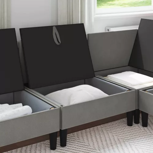  Középső Sofa tárolóval Sötétszürke Bársony