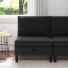  Középső Sofa tárolóval Fekete Bársony