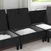 Középső Sofa tárolóval Fekete Bársony