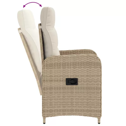  Fekvő Kerti Szék párnával Beige és Krémszínű 57 x 63 x 94 cm