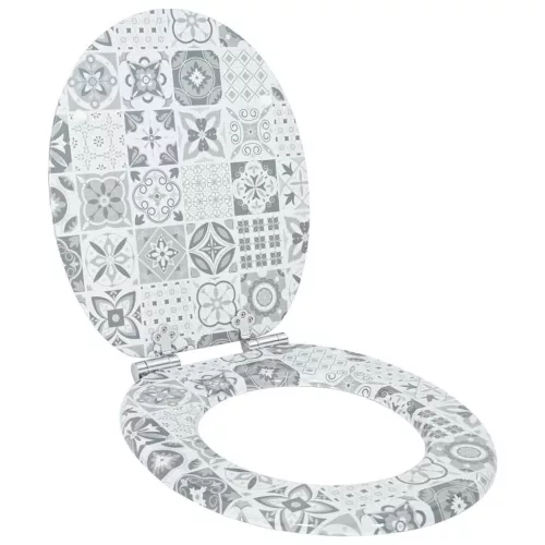  WC ülőke Kék és fehér porcelán 44 x 38 cm MDF lap