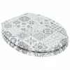  WC ülőke Kék és fehér porcelán 44 x 38 cm MDF lap