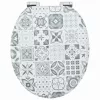  WC ülőke Kék és fehér porcelán 44 x 38 cm MDF lap