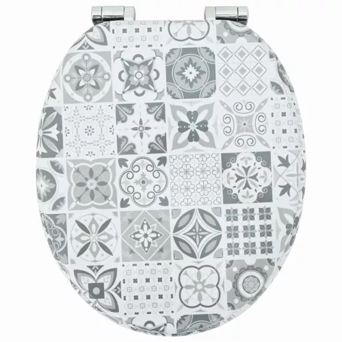  WC ülőke Kék és fehér porcelán 44 x 38 cm MDF lap