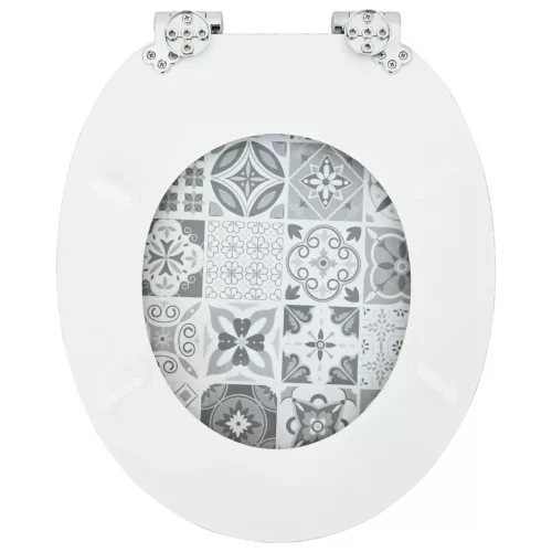  WC ülőke Kék és fehér porcelán 44 x 38 cm MDF lap