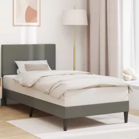    Ágykeret fejtámlával Világosszürke 90 x 190 cm Bársonyos szövet