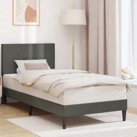    Ágykeret fejtámlával Sötétszürke 100 x 200 cm Bársonyos szövet