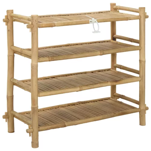  Cipőtartó polcokkal Természetes 4-szintes Bambusz