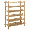  Cipőtartó polcokkal Természetes 6-szintes Bambusz