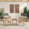  Összecsukható rendezőszék 2 pcs Természetes 58 x 48 x 115 cm