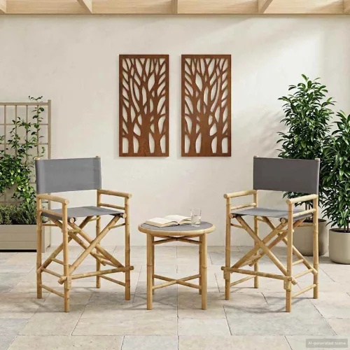 Összecsukható rendezőszék 2 pcs Természetes 58 x 48 x 115 cm