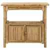  Konzolasztal polcokkal Természetes 80 x 35 x 75 cm Bambusz