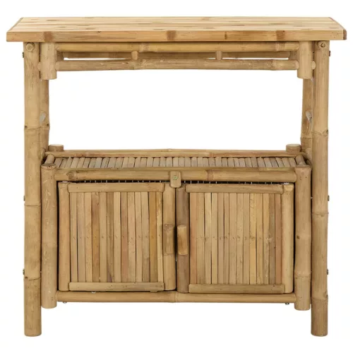  Konzolasztal polcokkal Természetes 80 x 35 x 75 cm Bambusz