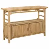  Konzolasztal polcokkal Természetes 110 x 35 x 75 cm Bambusz