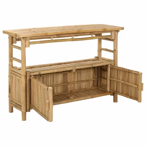  Konzolasztal polcokkal Természetes 110 x 35 x 75 cm Bambusz