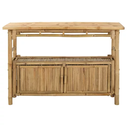  Konzolasztal polcokkal Természetes 110 x 35 x 75 cm Bambusz