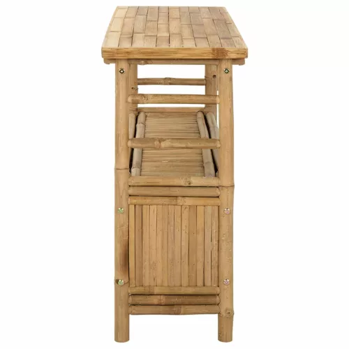  Konzolasztal polcokkal Természetes 110 x 35 x 75 cm Bambusz