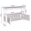  Konzolasztal polcokkal Természetes 110 x 35 x 75 cm Bambusz