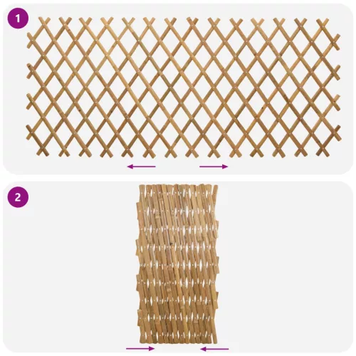  Bővíthető rács kerítés 2 pcs Világos Barna 100 x 105 cm Bambusz