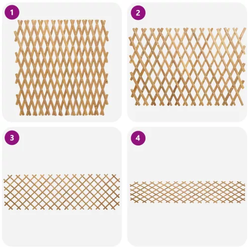  Bővíthető rács kerítés 2 pcs Világos Barna 100 x 105 cm Bambusz