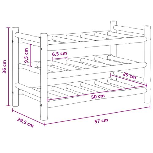  Borágas Természetes 57 x 29,5 x 36 cm Bambusz