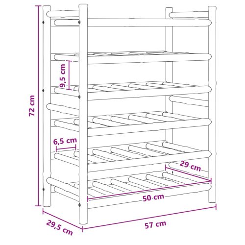  Borágas Természetes 57 x 29,5 x 72 cm Bambusz