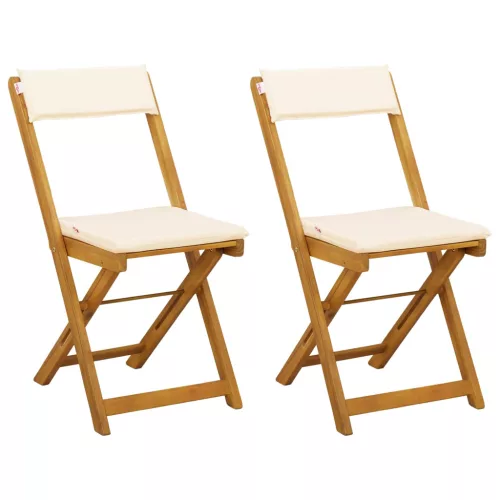  Kültéri bistro székek 2 pcs Krémfehér 40 x 53 x 80 cm