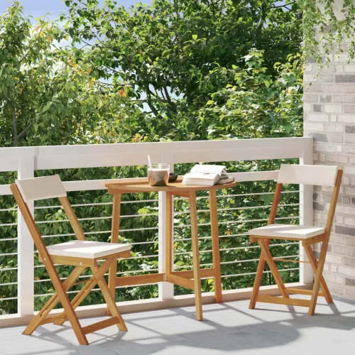  Kültéri bistro székek 2 pcs Krémfehér 40 x 53 x 80 cm