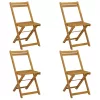  Összecsukható Kerti Székek 4 pcs Természetes 40 x 53 x 80 cm