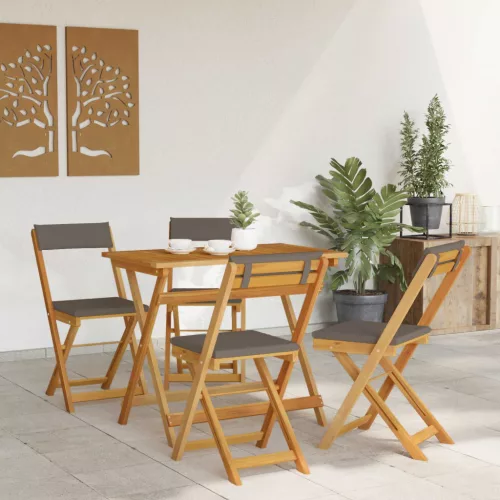  Kültéri bistro székek 4 pcs Sötétszürke 40 x 53 x 80 cm