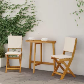    Kültéri bistro székek párnával 2 pcs Krémfehér 38 x 46 x 85 cm